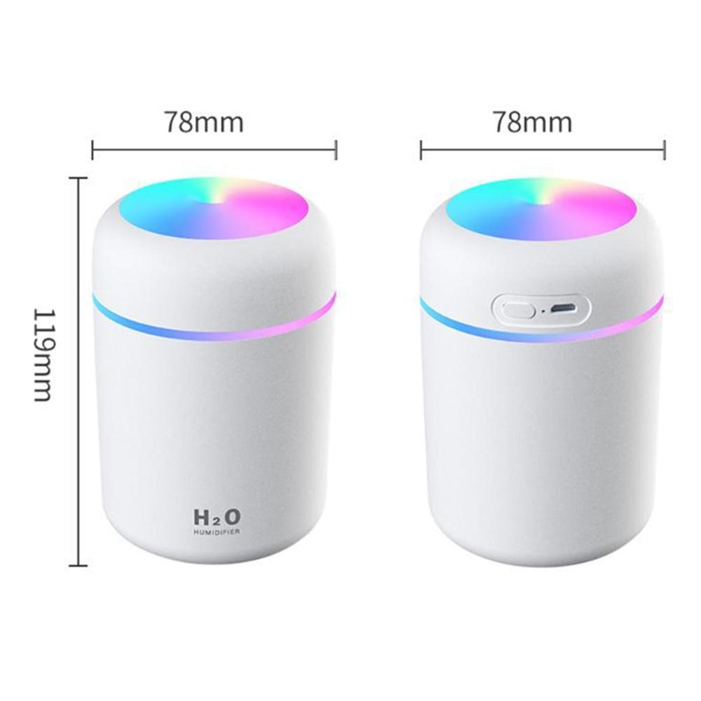 Portable 300ml humidificateur d'air électrique diffuseur d'huile d'arôme USB pulvérisateur de brume fraîche avec veilleuse colorée pour voiture à la maison