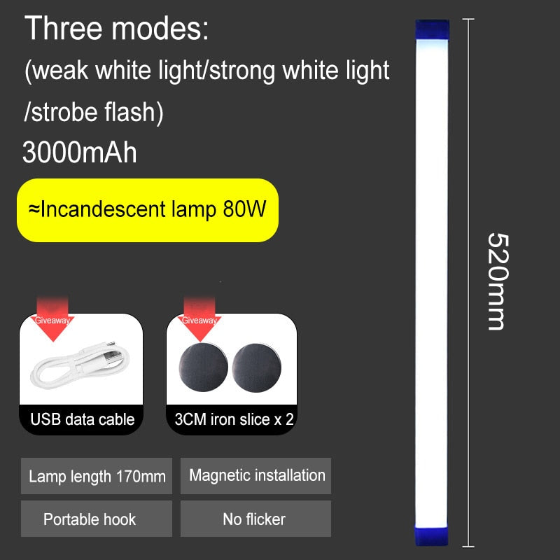 De poche lumière de remplissage LED vidéo lumière baguette bâton photographie lampe USB batterie rechargeable Flash lumière baguette colorée Selfie lampe