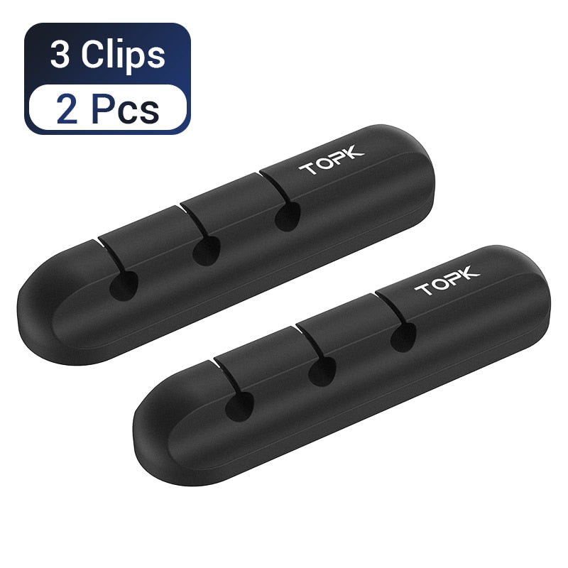 TOPK L16 câble organisateur Silicone USB câble enrouleur bureau rangé gestion Clips support de câble pour souris casque fil organisateur