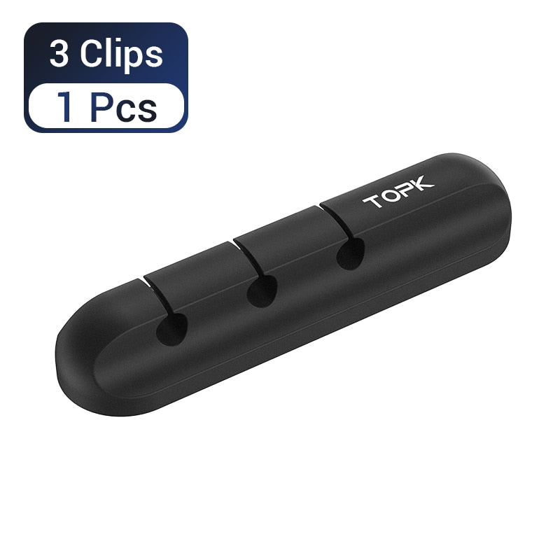 TOPK L16 câble organisateur Silicone USB câble enrouleur bureau rangé gestion Clips support de câble pour souris casque fil organisateur