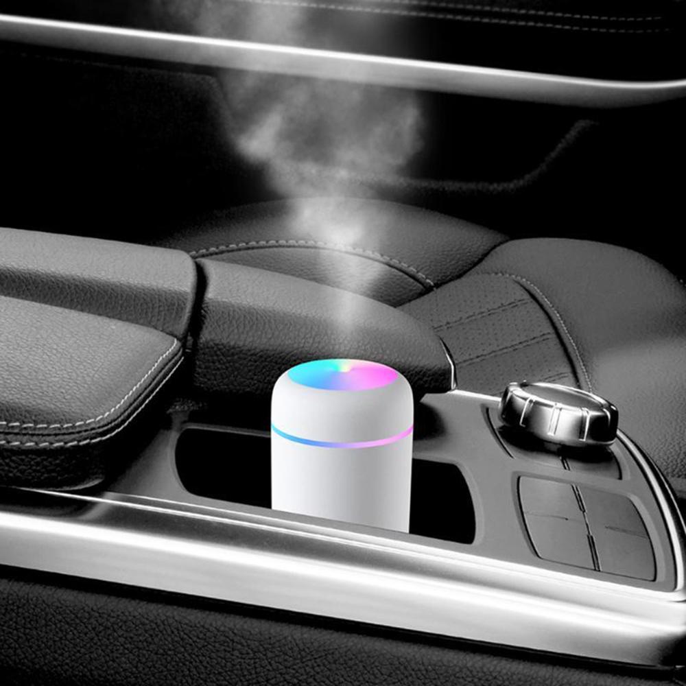 Portable 300ml humidificateur d'air électrique diffuseur d'huile d'arôme USB pulvérisateur de brume fraîche avec veilleuse colorée pour voiture à la maison