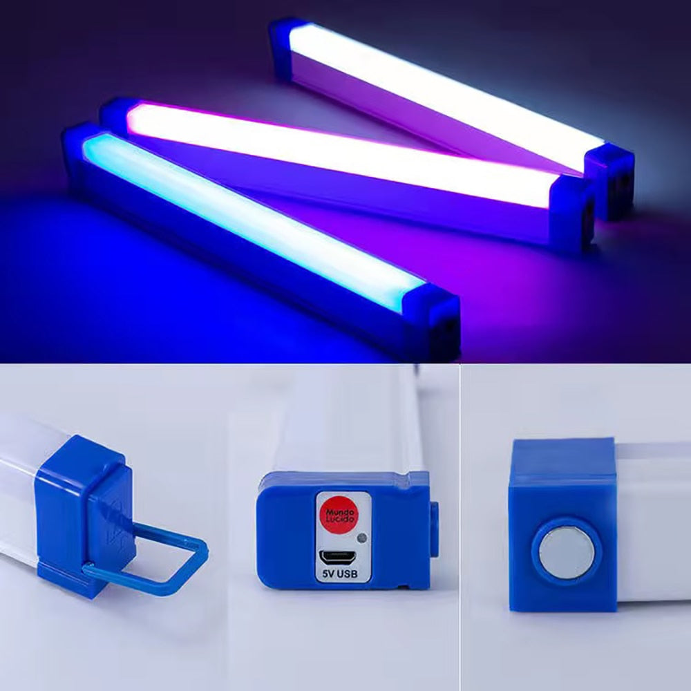 De poche lumière de remplissage LED vidéo lumière baguette bâton photographie lampe USB batterie rechargeable Flash lumière baguette colorée Selfie lampe