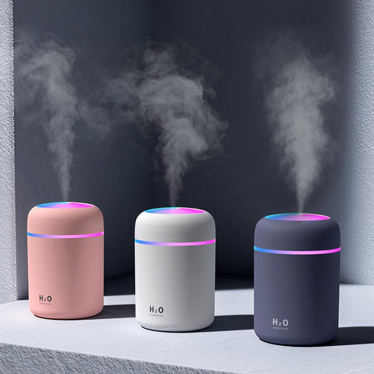 Portable 300ml humidificateur d'air électrique diffuseur d'huile d'arôme USB pulvérisateur de brume fraîche avec veilleuse colorée pour voiture à la maison