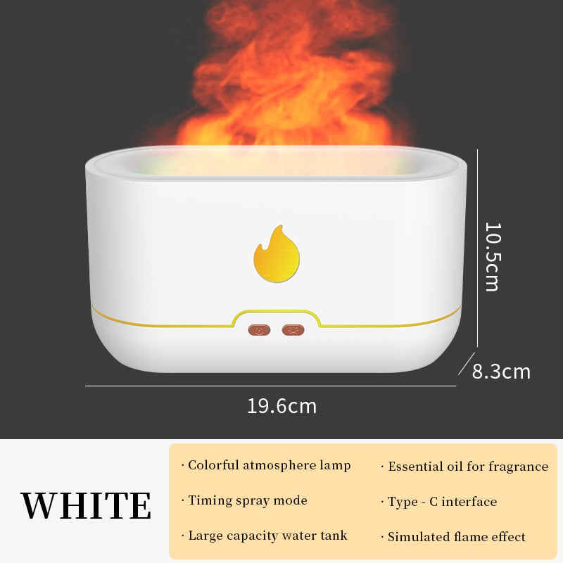 180 ML USB Diffuseur D'huiles Essentielles Simulation Flamme Humidificateur À Ultrasons Bureau À Domicile Désodorisant Parfum Apaisant Sommeil Atomiseur