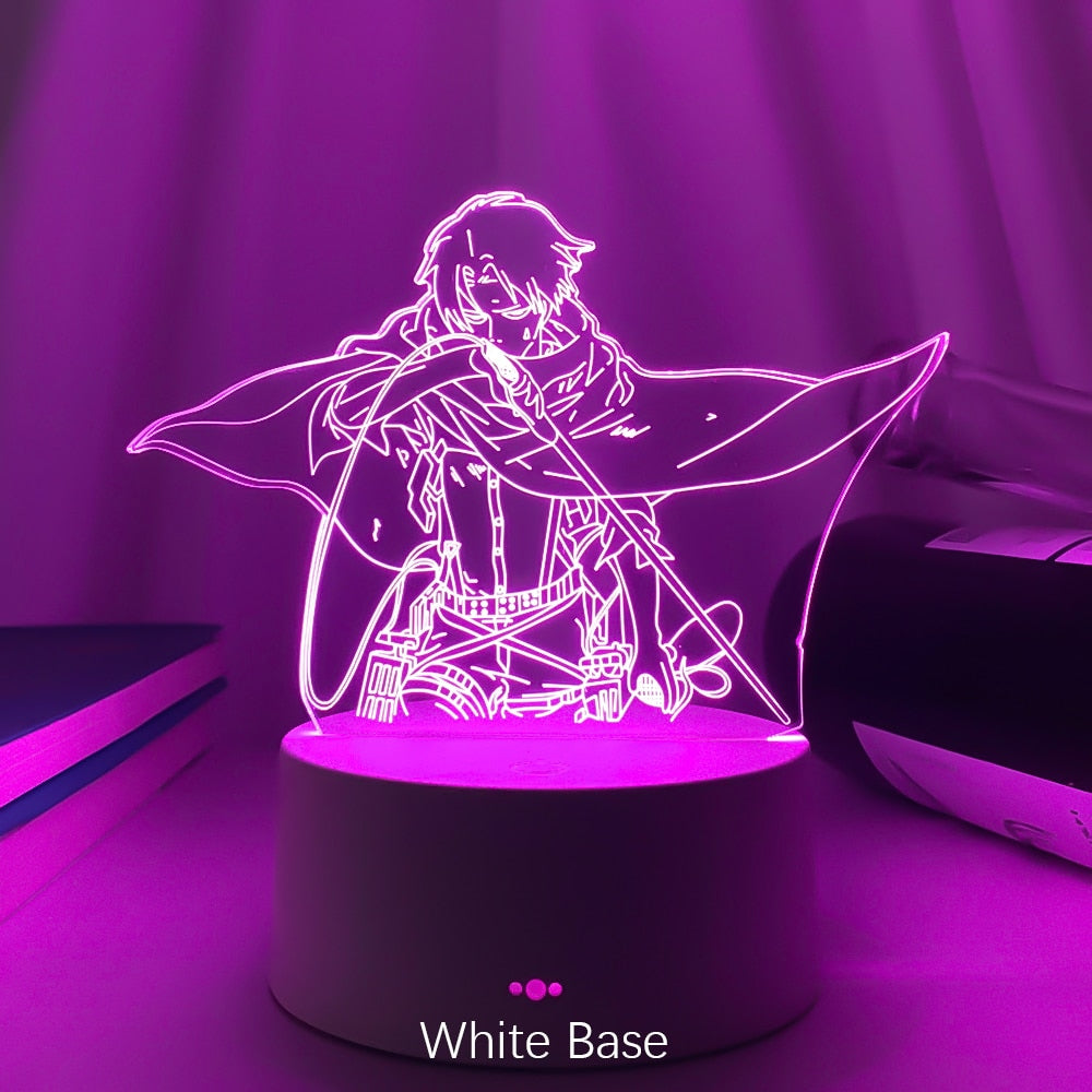 Attaque sur Titans Lampe à LED Levi Ackerman 3D Anime veilleuse chambre décor enfant Lampe décoration de la maison Lampara De Noche Dormitorio