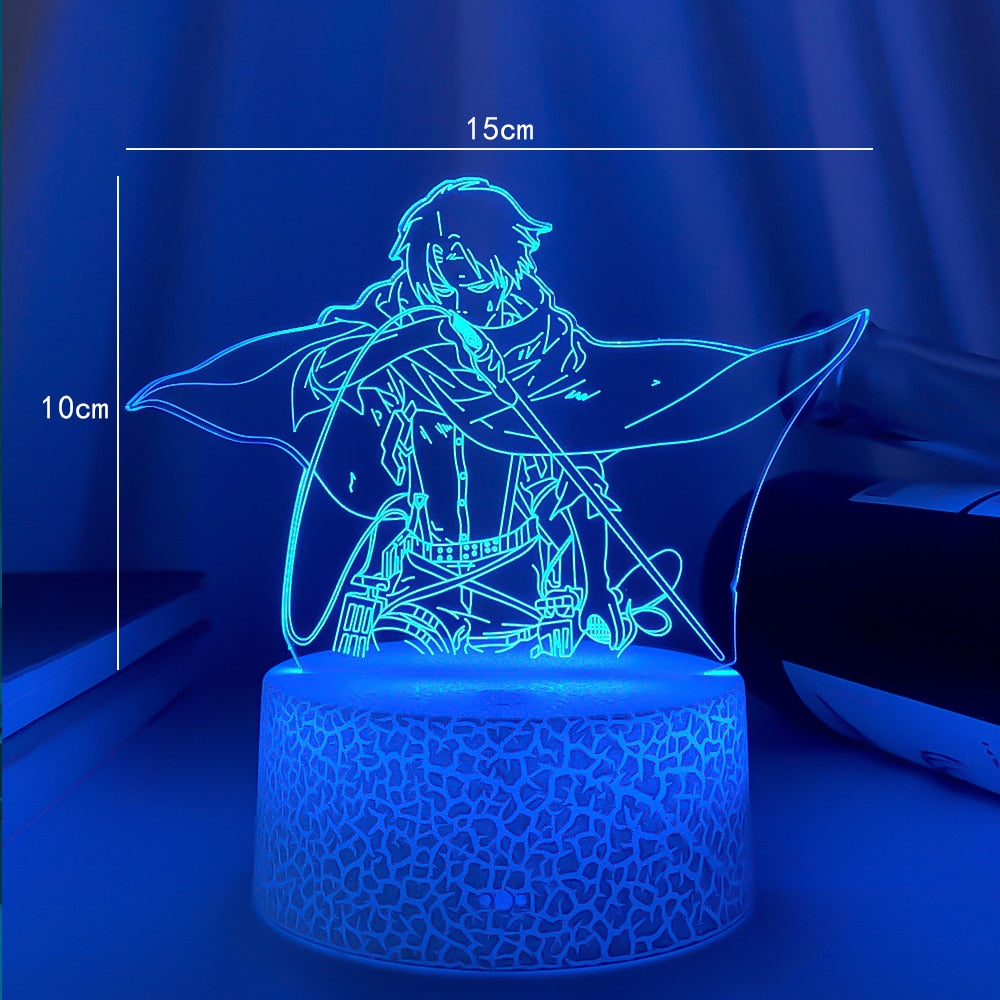 Attaque sur Titans Lampe à LED Levi Ackerman 3D Anime veilleuse chambre décor enfant Lampe décoration de la maison Lampara De Noche Dormitorio