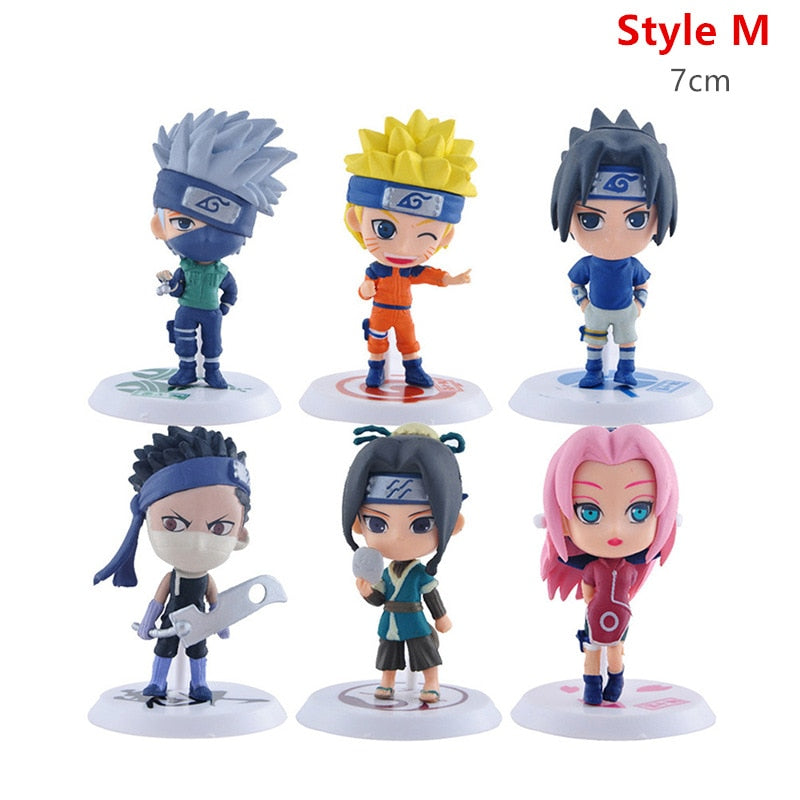 6 pièces/ensemble Chess Naruto Sakura Action Figures Uchiha Gaara Kakashi modèle PVC Anime Figurines pour décoration