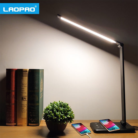 LAOPAO 52 pièces LED lampe de bureau 5 couleurs réglable en continu tactile USB chargeable lecture protection des yeux avec minuterie lampe de Table veilleuse