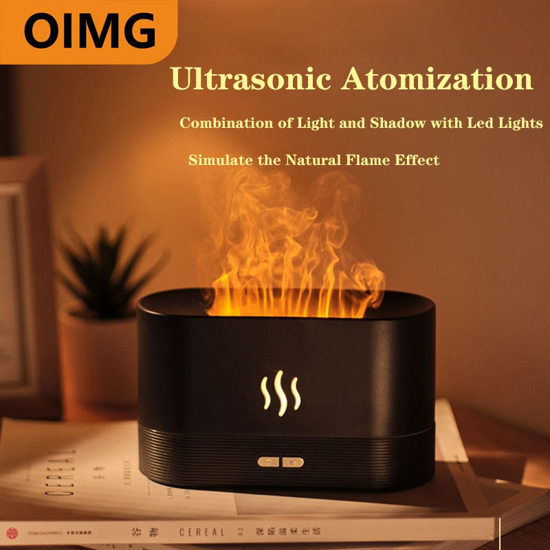 180 ML USB Diffuseur D'huiles Essentielles Simulation Flamme Humidificateur À Ultrasons Bureau À Domicile Désodorisant Parfum Apaisant Sommeil Atomiseur