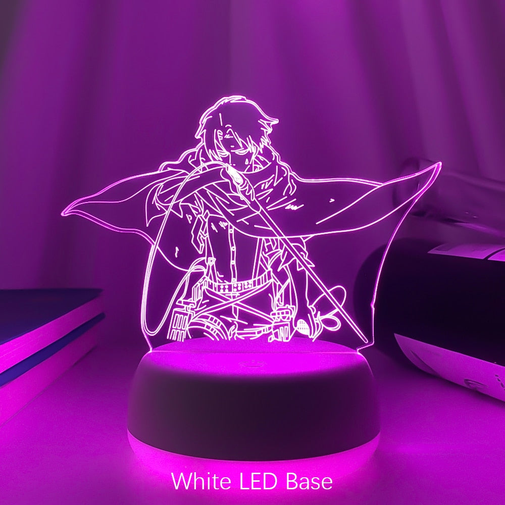 Attaque sur Titans Lampe à LED Levi Ackerman 3D Anime veilleuse chambre décor enfant Lampe décoration de la maison Lampara De Noche Dormitorio