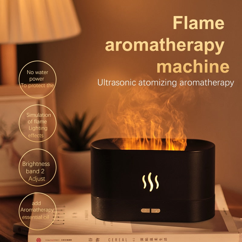 180 ML USB Diffuseur D'huiles Essentielles Simulation Flamme Humidificateur À Ultrasons Bureau À Domicile Désodorisant Parfum Apaisant Sommeil Atomiseur