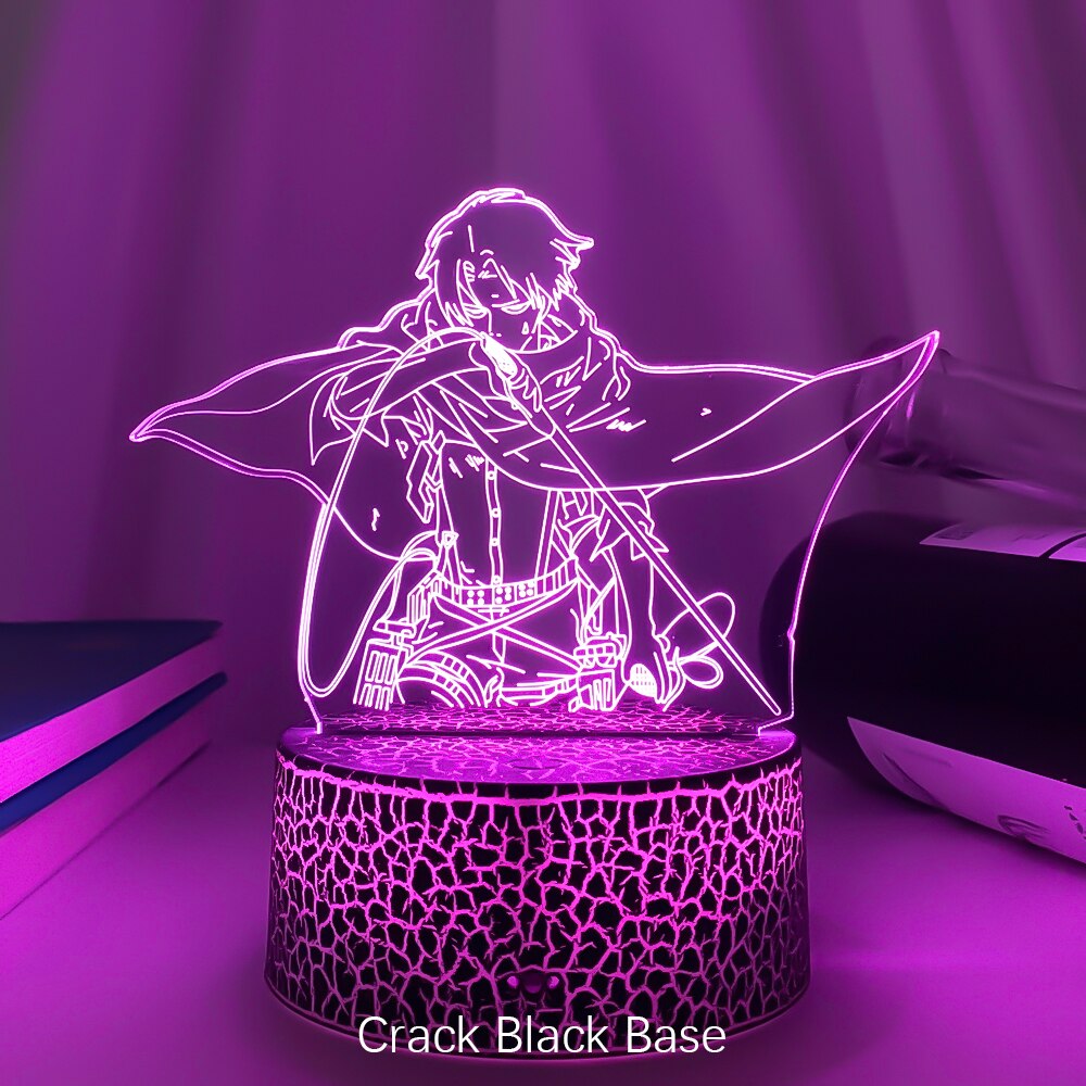 Attaque sur Titans Lampe à LED Levi Ackerman 3D Anime veilleuse chambre décor enfant Lampe décoration de la maison Lampara De Noche Dormitorio