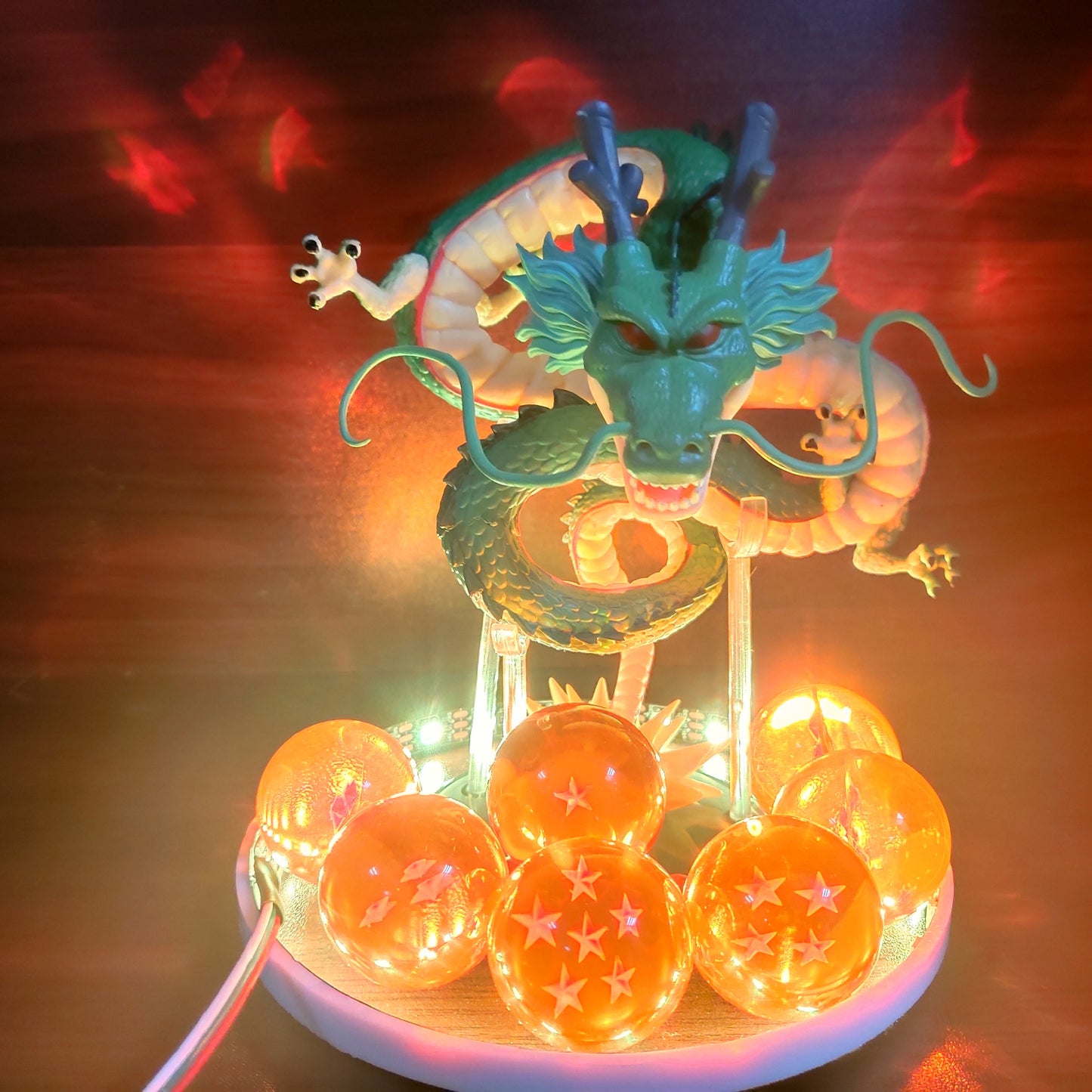 Bandai Dragon Ball Z Anime Shenlong Led figurines veilleuses Shenrou boules de cristal télécommande Figma cadeau de noël jouets