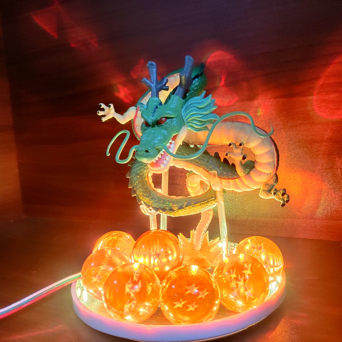 Bandai Dragon Ball Z Anime Shenlong Led figurines veilleuses Shenrou boules de cristal télécommande Figma cadeau de noël jouets