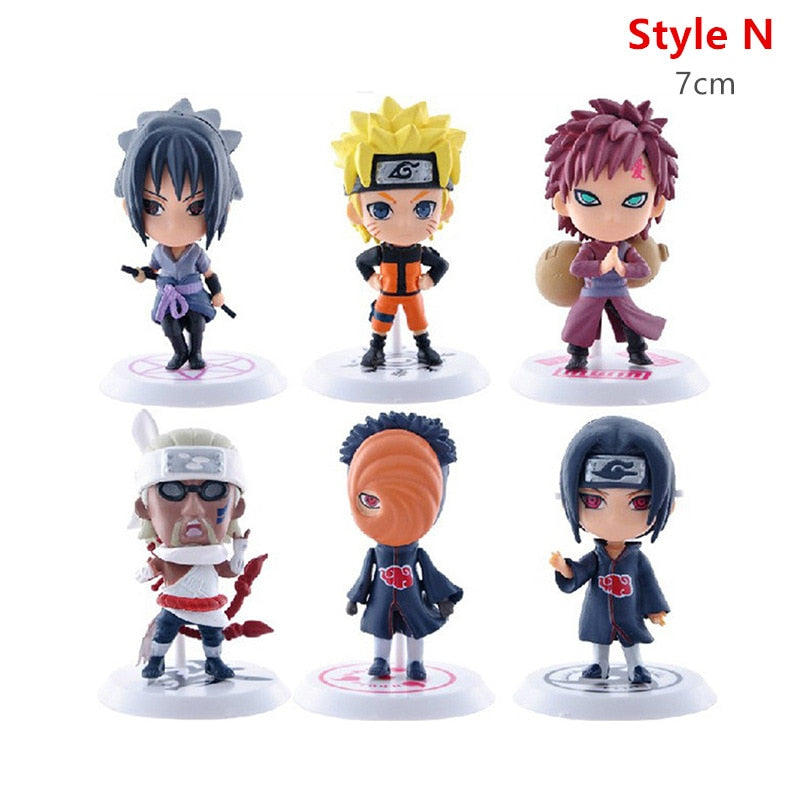 6 pièces/ensemble Chess Naruto Sakura Action Figures Uchiha Gaara Kakashi modèle PVC Anime Figurines pour décoration